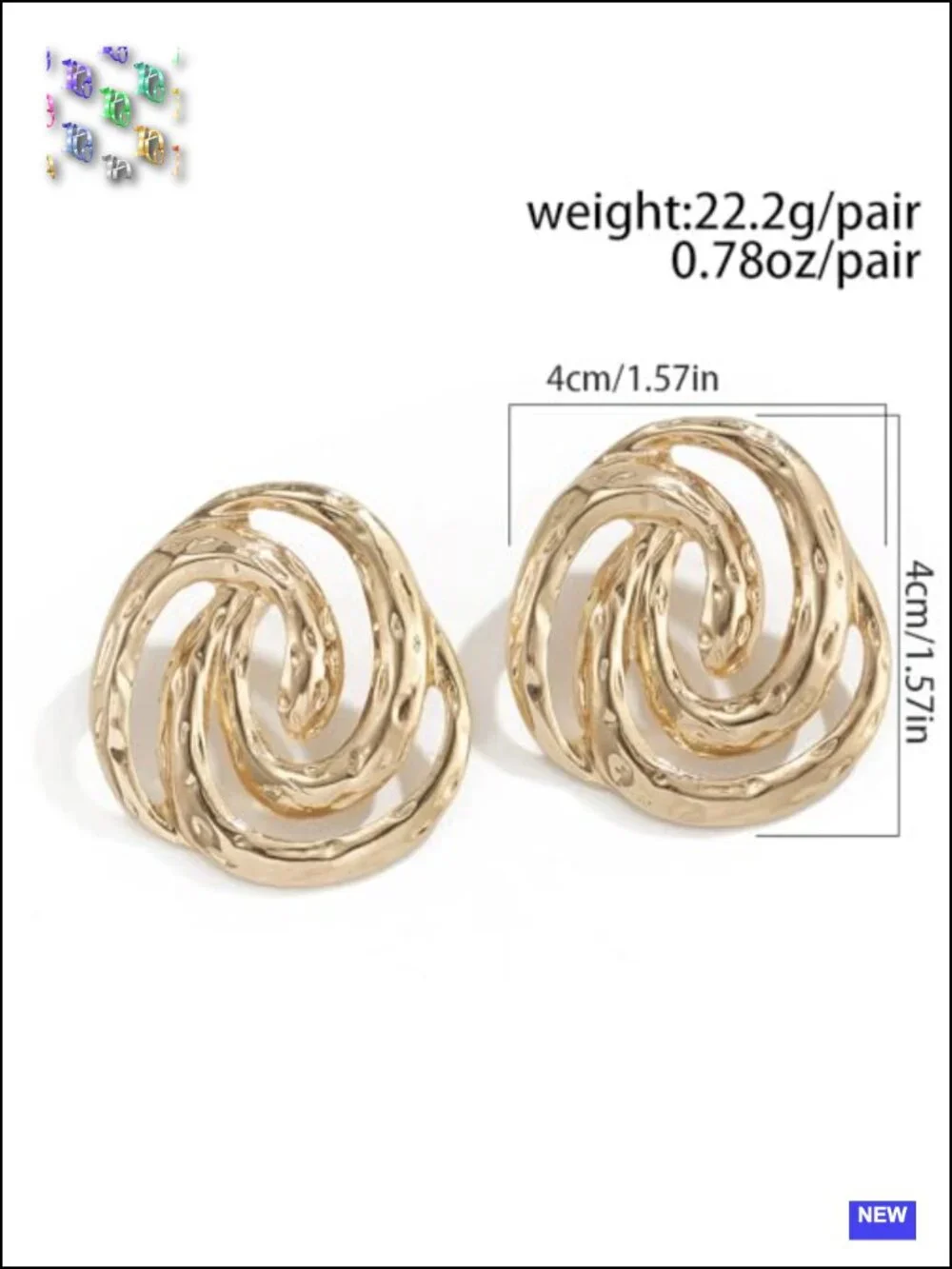 Large Gold Statement Earrings for Women Chunky Big Circle Drop Hanging Geometric